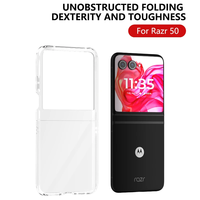 Luxury Transparent Foldable Phone Case - Highly Clear 2-Piece Anti-Scratch Back Cover
