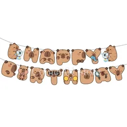 Capybara Celebration Banner - Cute Animal Themed Party Supplies and Wall Hanging Décor - As pic (Capybara Flag )