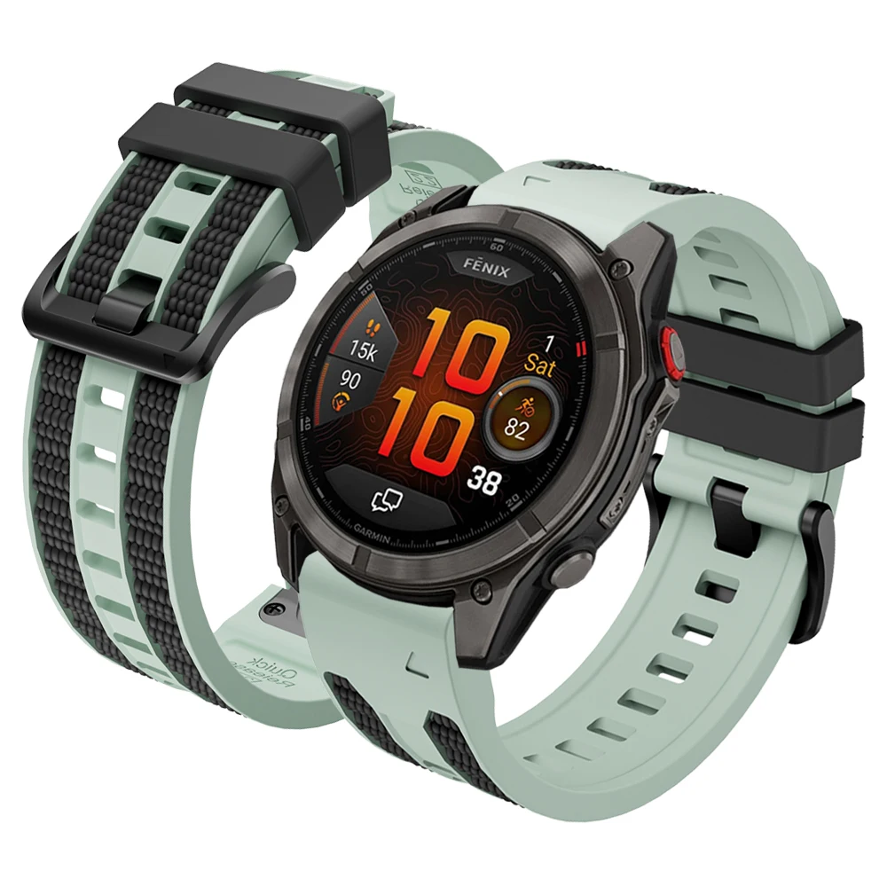Enhanced Two-Tone Sports Silicone Watch Band (QuickFit) - 22mm/26mm
