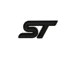 Premium 3D Metal Car Steering Wheel Emblem Badge Sticker - Steering wheel (ST Full Black)