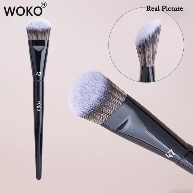 47 Foundation Brush Broom Shadow Liquid Cream Blending Blush Foundation Brush Angled Professional Makeup Brush Cosmetic Tool