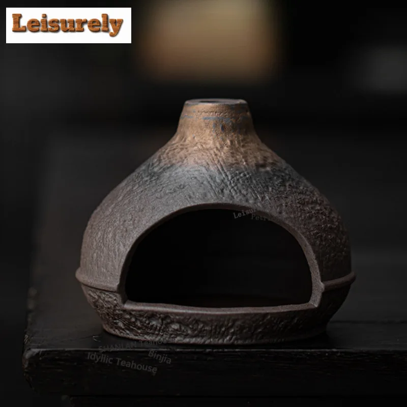 Gilt Iron Glaze Coarse Pottery Incense Holder Mist Smoking Steamers Incense Burners Aromatherapy Censer Chinese Tea Set Craft