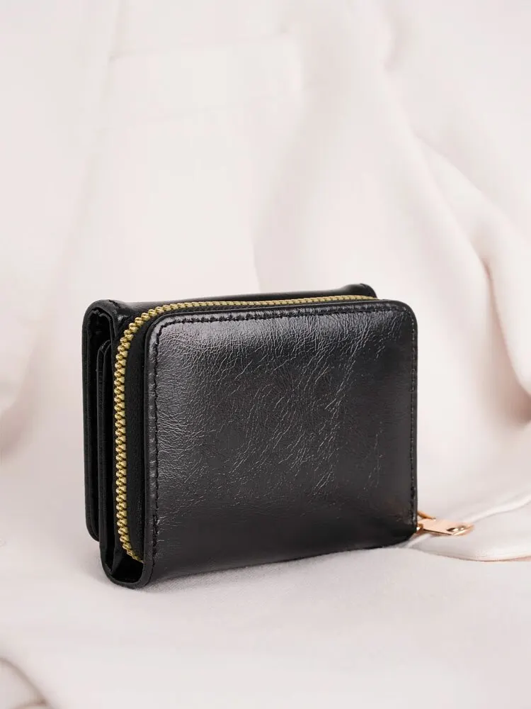 Women's Wallet Tassel Zipper Snap Button Design Girls Coin Purse