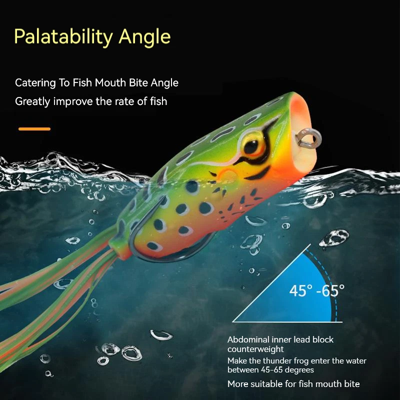 Frog Fishing Lures Gamakatsu Hook Long Cast Topwater Artificial Bait 16g Tractor Popper Lure Catch Pike Snakehead Fish Bass - 4