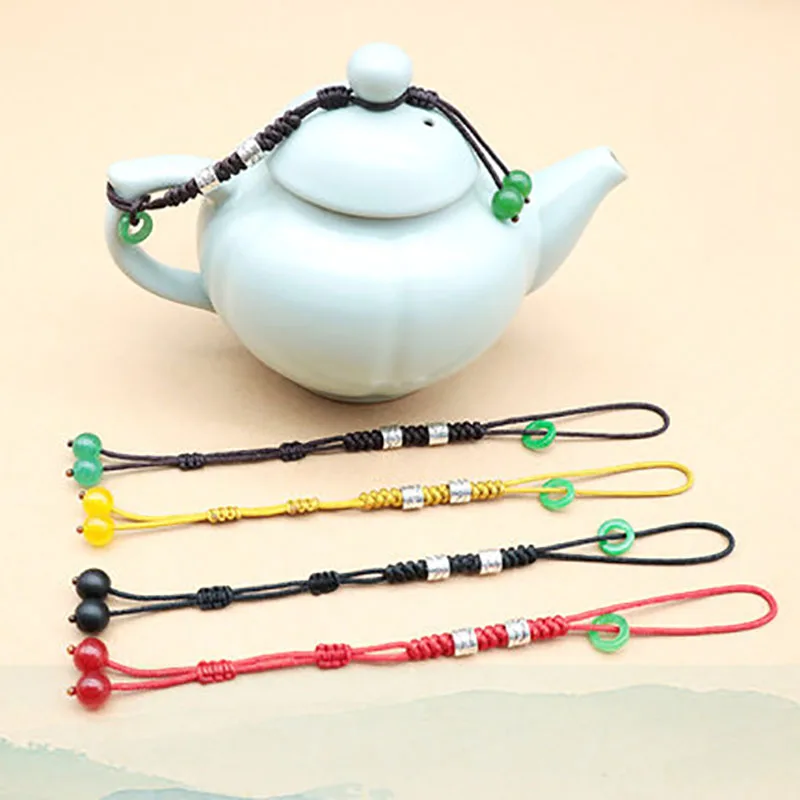 Teapot lid anti falling creative manual hanging rope boutique cup lid anti breaking high-grade purple sand teapot lid pendant