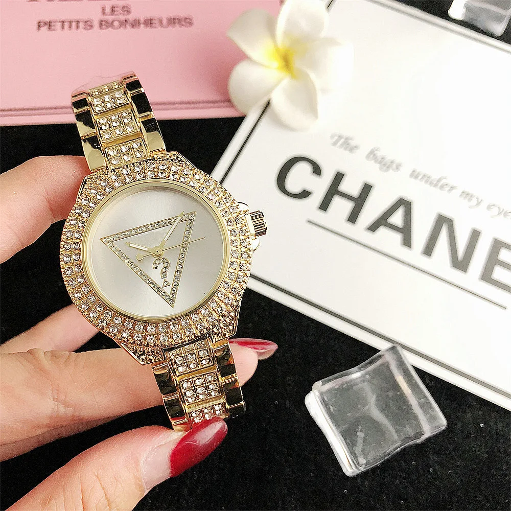 Alloy Steel Bar Inlaid Diamond Watch, Japanese Movement Watch, Fashionable Waterproof Watch, Quartz Watch, Korean Version Fashio