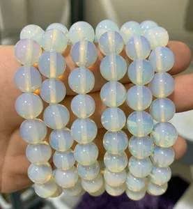 Wholesale 6 Pcs Natural White Opal 10mm 7.5" Crystal Healing Stretch Bracelet