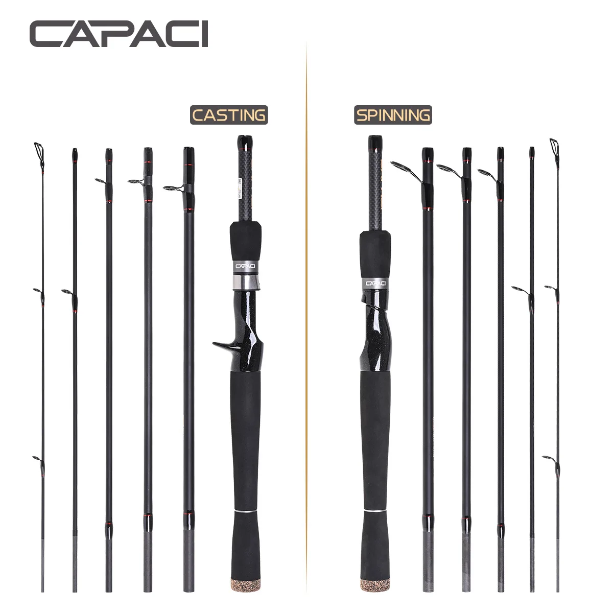 Goture Warrior Fishing Rod 2.7m 2.4m 2.28m 2.13m 4 Pieces Carbon Fiber Spinning  Casting Travel Rods With Portable Bag - Fishing Rods - AliExpress