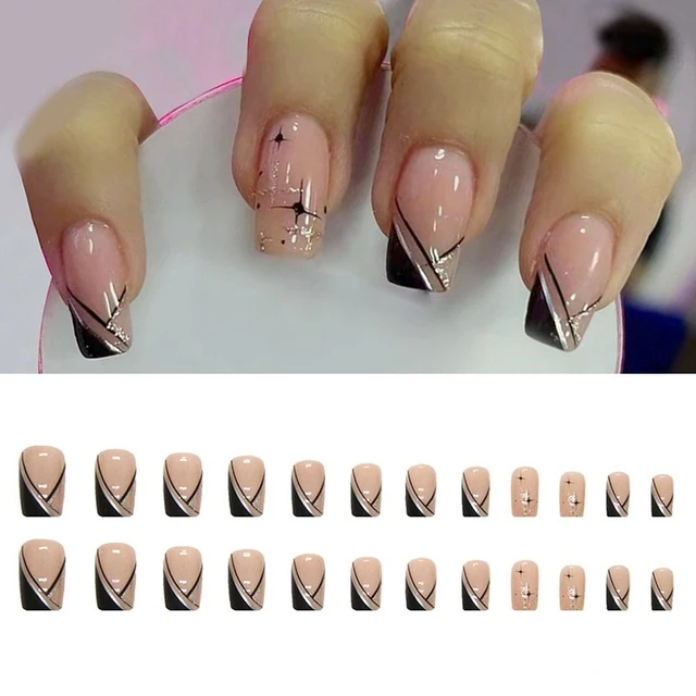 Black Triangle Tip Nails