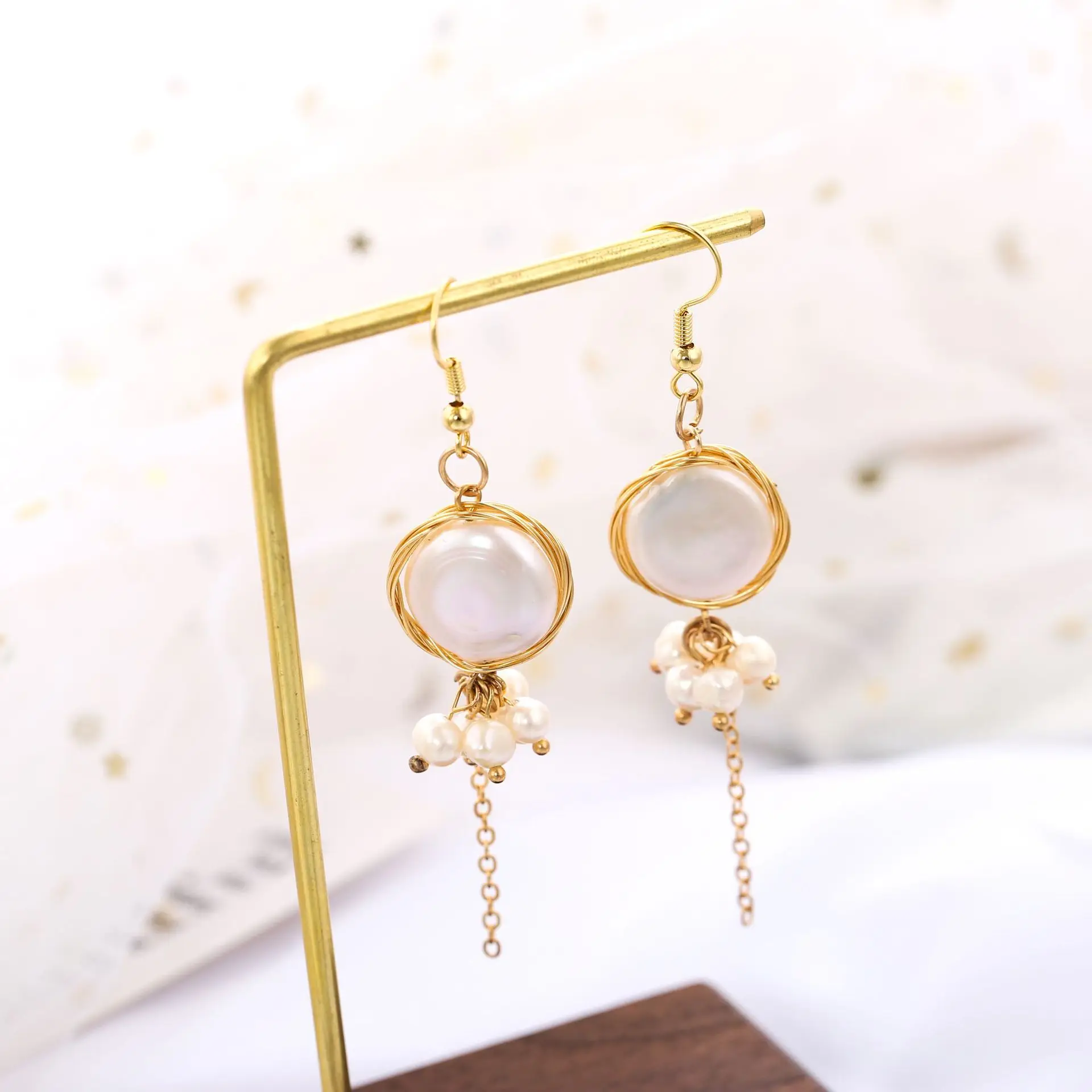 Baroque Pearl Earrings Long Temperament Long Tassels Show Face Thin 2023 New Trendy Cold Wind Earrings for Women Fashion