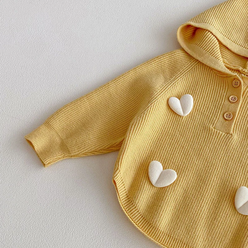 2026년 신상 봄  여아 의류 세트 긴팔 후드 니트 풀오버 스웨터+바지 어린이 옷 세트