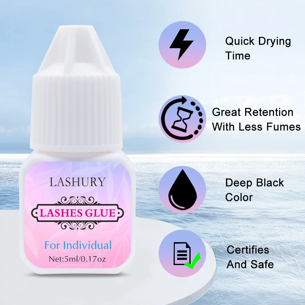 Lashury Individual No Allergy Eyelash Glue Fast Dry Long Lasting Lashes
