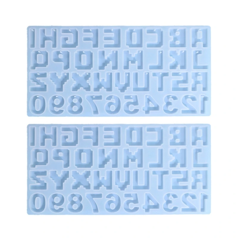 

N58F Home DIY Crystal Epoxy Resin Silicone Mold Large Pixel Alphabets Letter Number