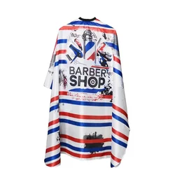 Waterproof Retro Hairdressing and Barber Cape with Professional Salon Apron Design (Red Blue Inkjet)