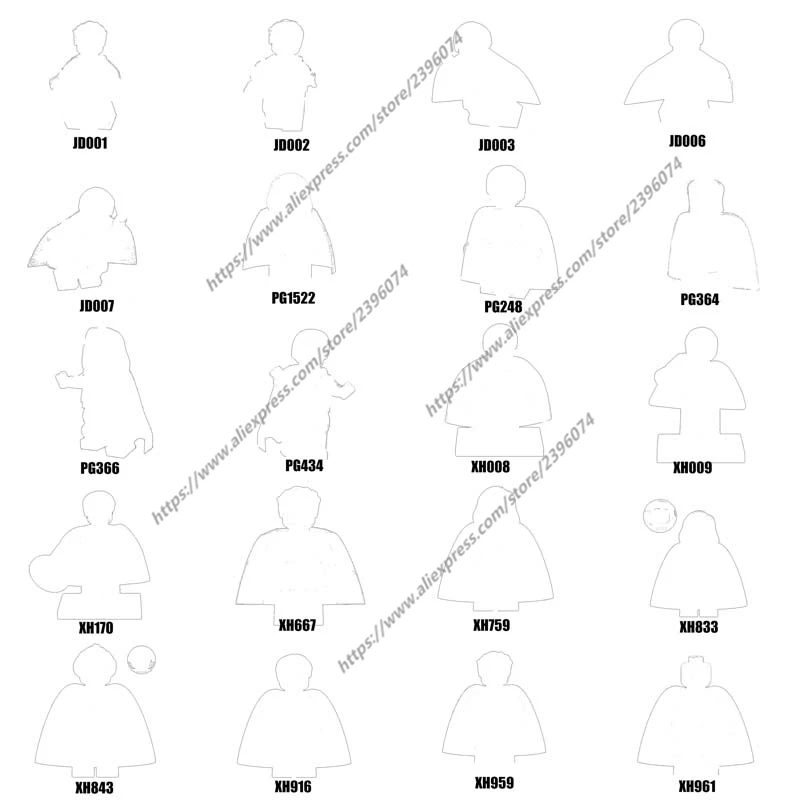 

1 шт., фигурки-конструкторы JD001, JD002, JD003, JD006, JD007, PG248, PG364, PG366, PG434, PG1522, XH008, XH009, серия-006