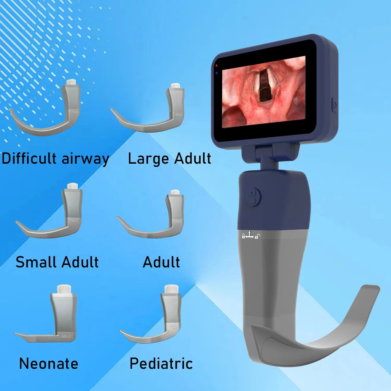 Video Laryngoscope Reusable Sterilizable Blades color TFTLCD Digital