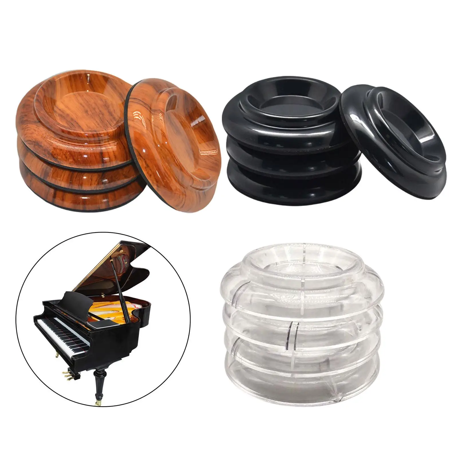 4x Piano Caster Cups Grand Piano Caster Cups Durable for Upright Piano