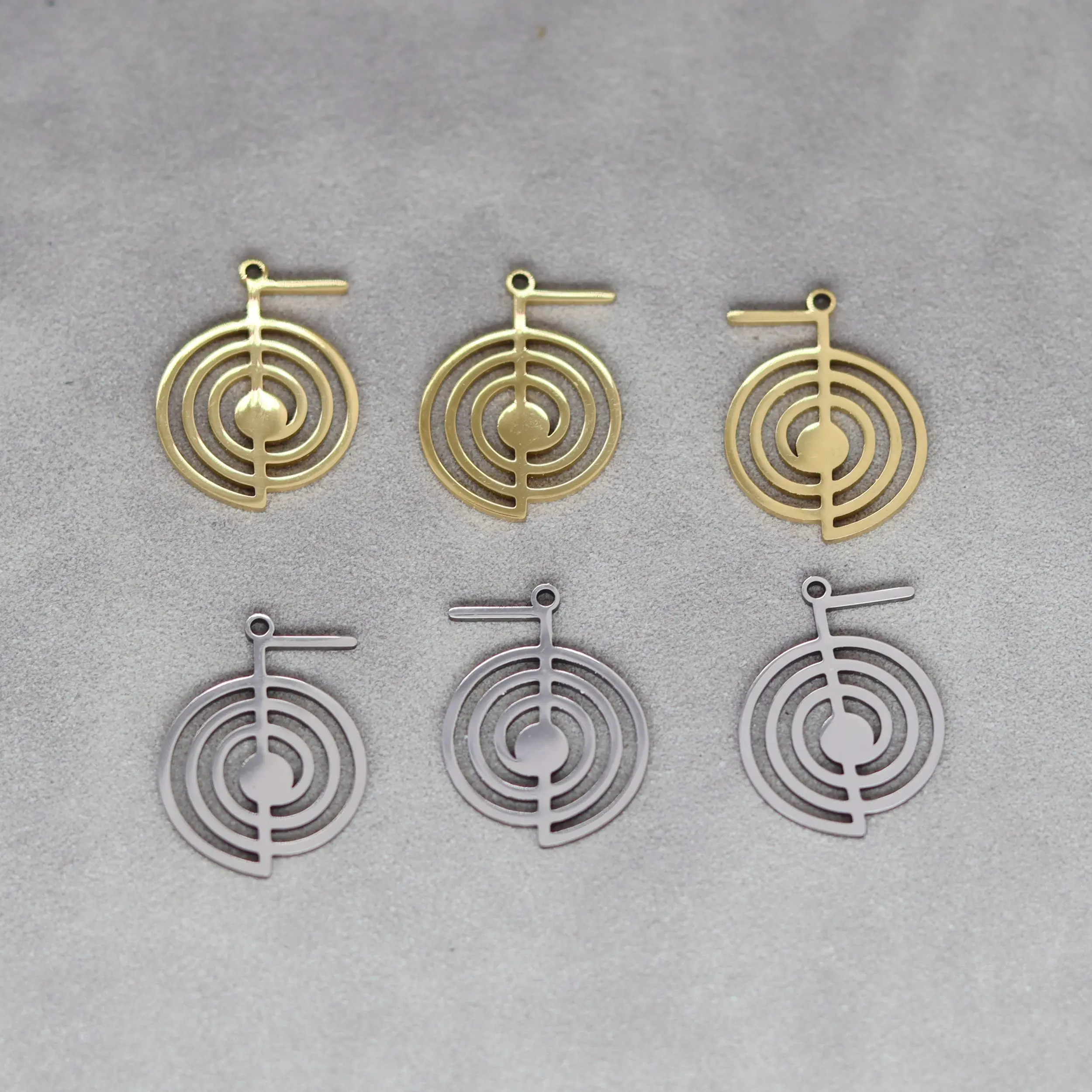 3pcs 스테인레스 스틸 Reiki 기호 Choku Rei 보석에 대 한 매력 Diy 목걸이 귀걸이 만들기 치유 에너지 부적 펜 던 트