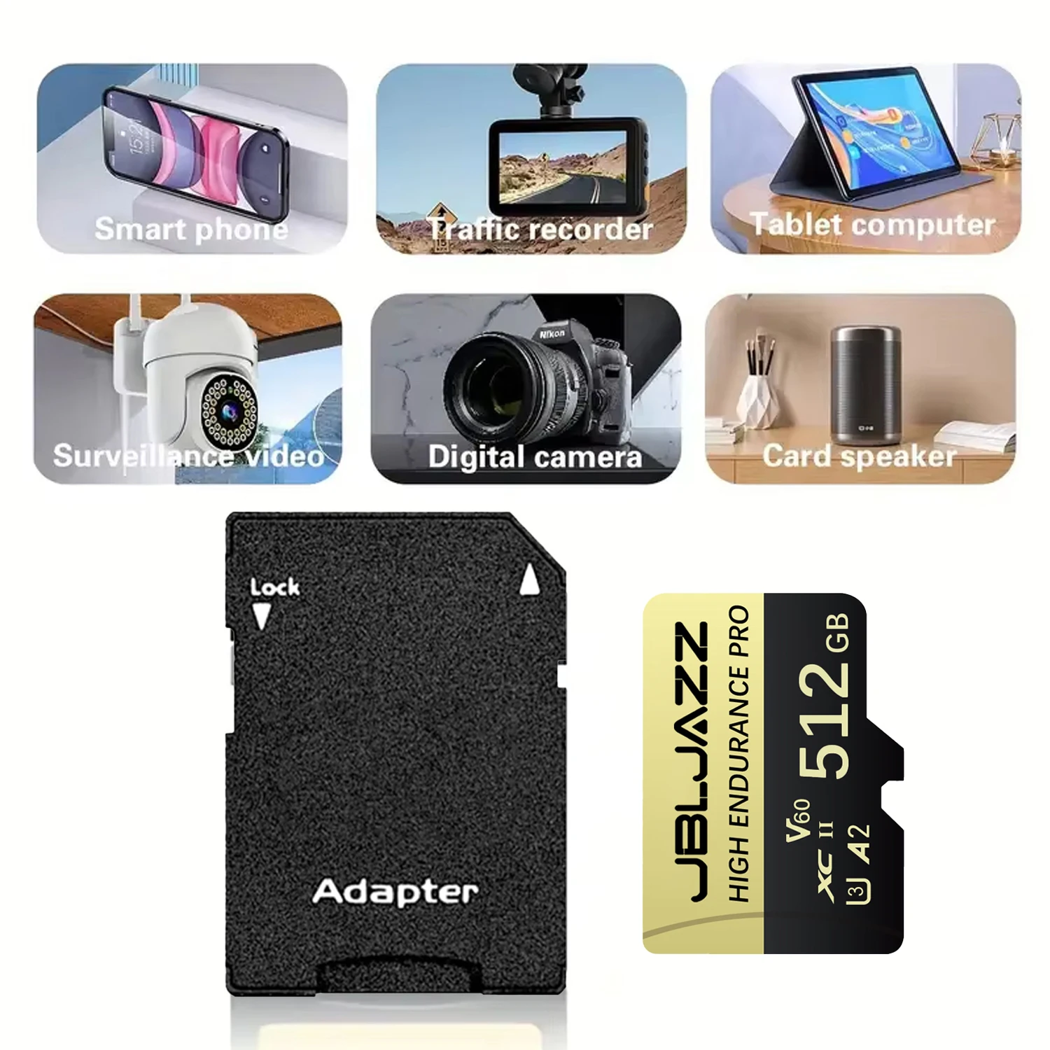 고내구성 SD 메모리 카드 128GB 256GB 512GB 실제 용량 마이크로 SD 카드 U3 고속 TF 플래시 카드 모니터링/카메라/PC용