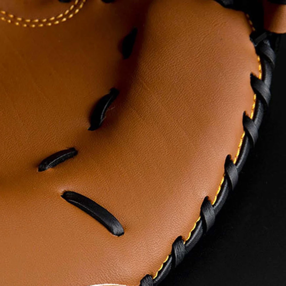 Baseball Glove PU Leather Baseball Fielding Glove Thicken Beginner Play Training Wear-resistant Catcher Mitt for Outdoor Sports