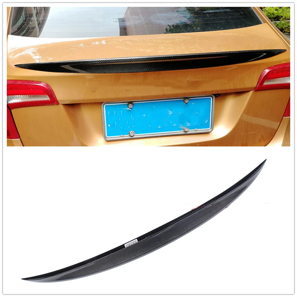 Real Carbon Fiber Car Rear Spoiler Wing Trunk Flap Lip Lower Splitter