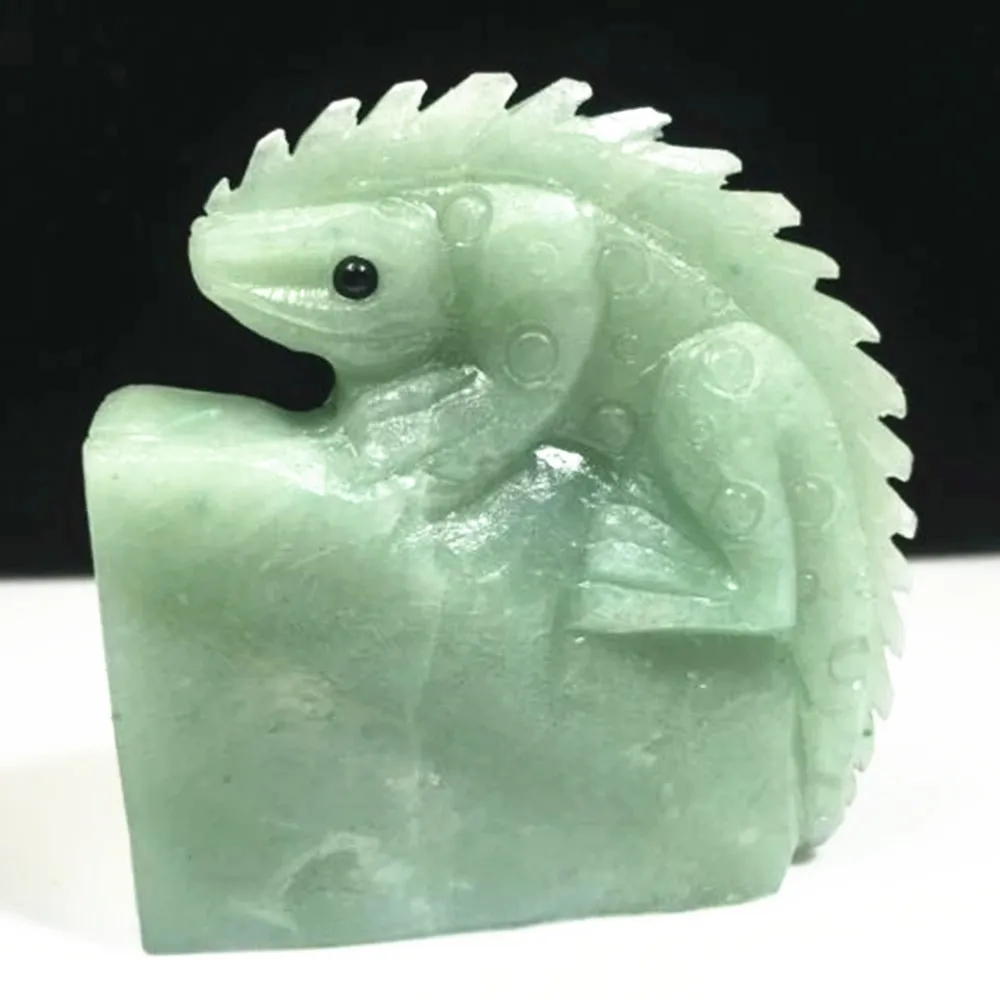 

Натуральный кварцевый кристалл, нефрит, ручная работа, резная ящерица, модная комнатная гостиная статуэтка, украшения, лечение