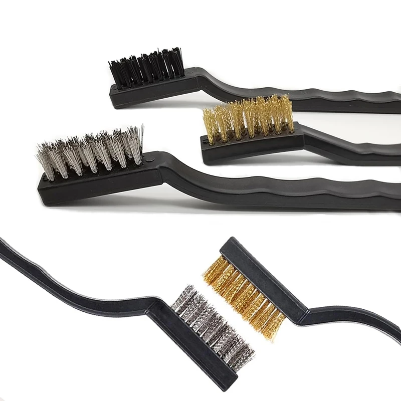3PCS Hard Bristles Brush 3D Printer Nozzle Cleaner Tool Copper Nylon Steel Wire Cleaning Brushes Ender-3 3 Pro Cr10S 3d printer nozzle cleaner brush