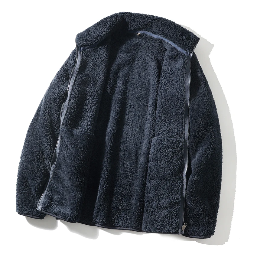 Exquisite Coral Fce Zipper Collar Open Cardigan Sweatirt Jaet Ultra Value Autumn Winter Warm Long Sve ort Sle