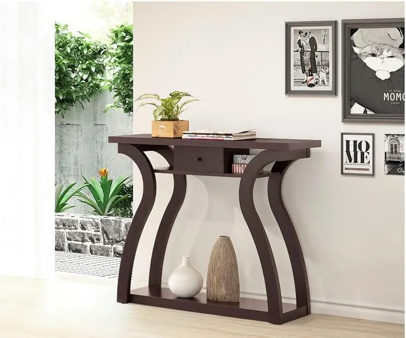 

Finish Hall Console Sofa Entryway Accent Table Modern Design with Drawer by