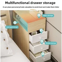 Table de chevet simple et moderne, petite table de chevet pour chambre à coucher, casier de rangement ultra-étroit, casier mural pour crevasses 4