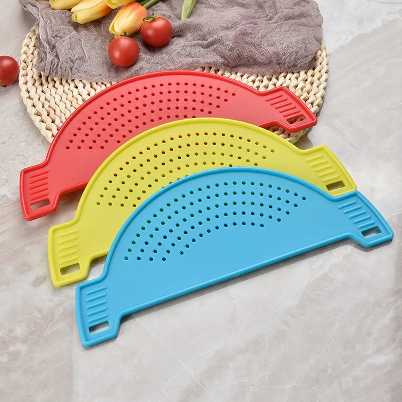 Pan Pot Strainer Plastic Pasta Spaghetti Practical Draining Tool Pot Strainer Pan Drainer for Home Kitchen Easy Draining