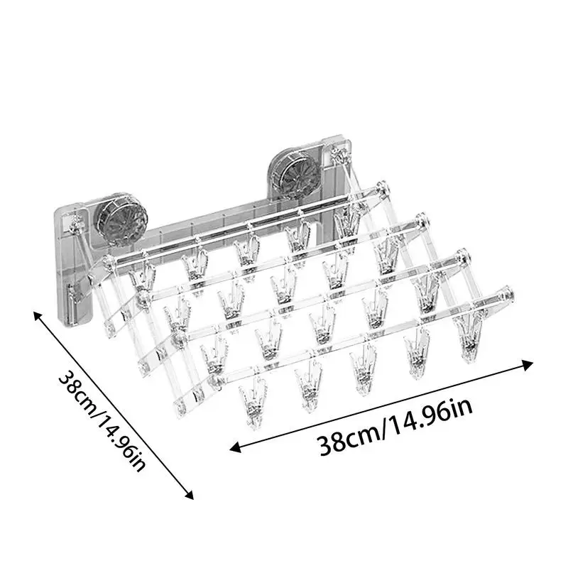 Balcony Suction Cup Drying Rack Socks Folding Drying Rack Household Clothes wall-mounted Multi Clip Socks Artifact