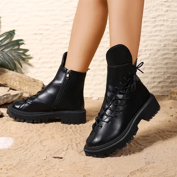 الشتاء جولة تو سميكة وحيد المضادة للانزلاق مريحة أحذية عمل غير رسمية نمط جديد أنيق/مثير أحذية ركوب الخيل للنساء 6