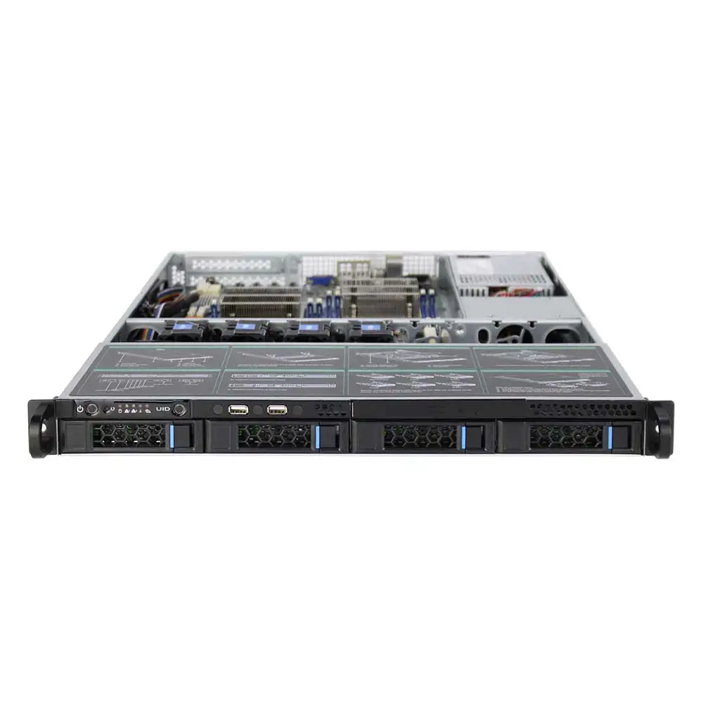 

1U Rackmount Hotswap server Case 4 hard drive bitsdirectly connected 6GB/SATA backplane 1U Storage server Case empty chassis
