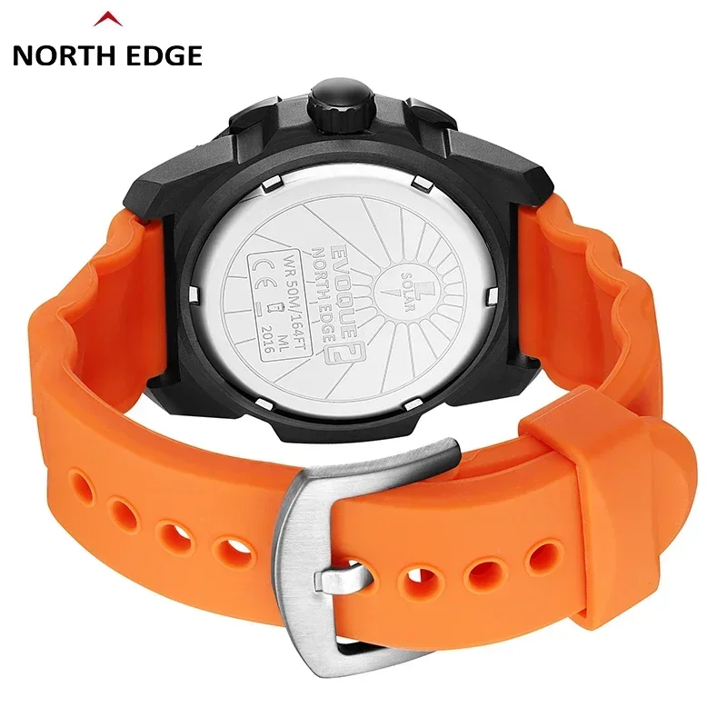 NORTH EDGE EVOQUE 2 Men Digital Military Watch Waterproof 50M Men's Sport Wristwatches Solar Power Luminous Enviormentally Clock 2