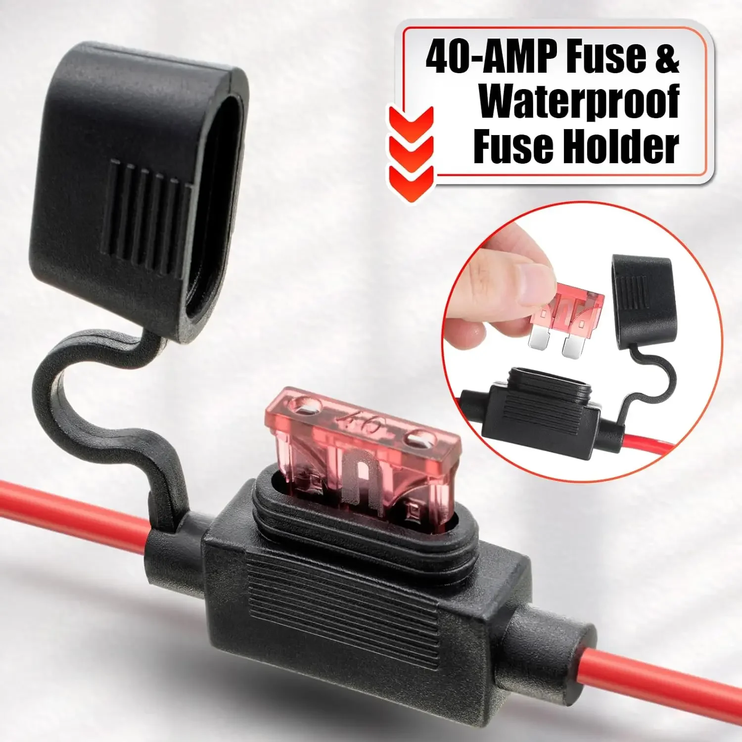 12 AWG 와이어 하네스 40A 배터리 커넥터 Peg-Perego와 호환 12 볼트 배터리 자동차 타기 어린이 승마 장난감