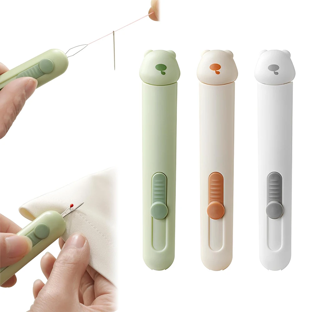 1 قطعة 3 في 1 التلقائي إبرة عراف الموضوع التماس مزيل ترقية أداة خيوط سريعة للخياطة اليدوية والتطريز