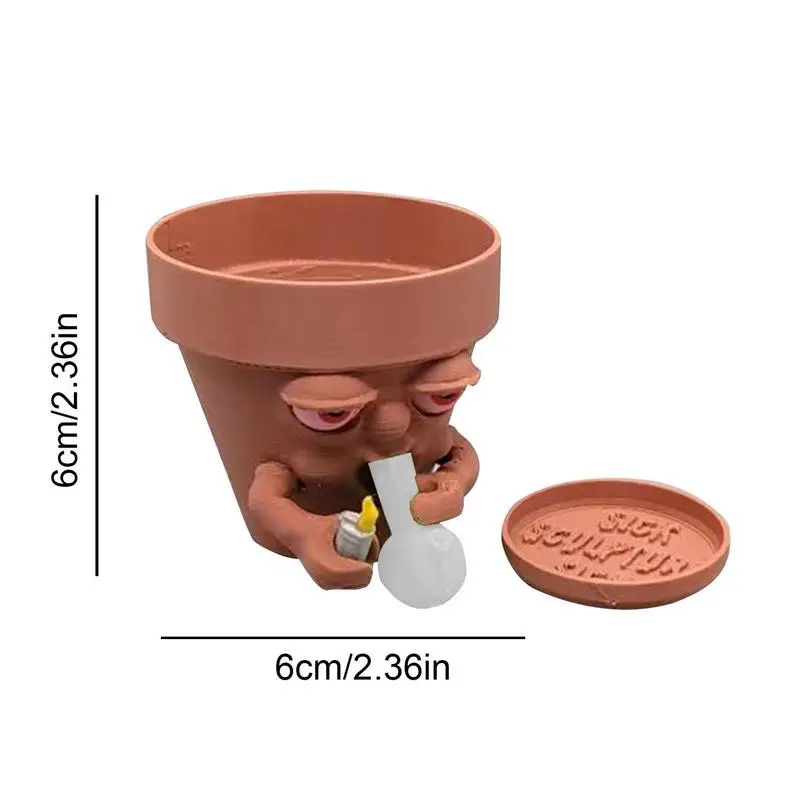 Home Office Decor Plant Pot Cartoon Mini Resin Smoking Man Flower Pots Pots Bonsai Planter For Backyard Garden Patio Desktop