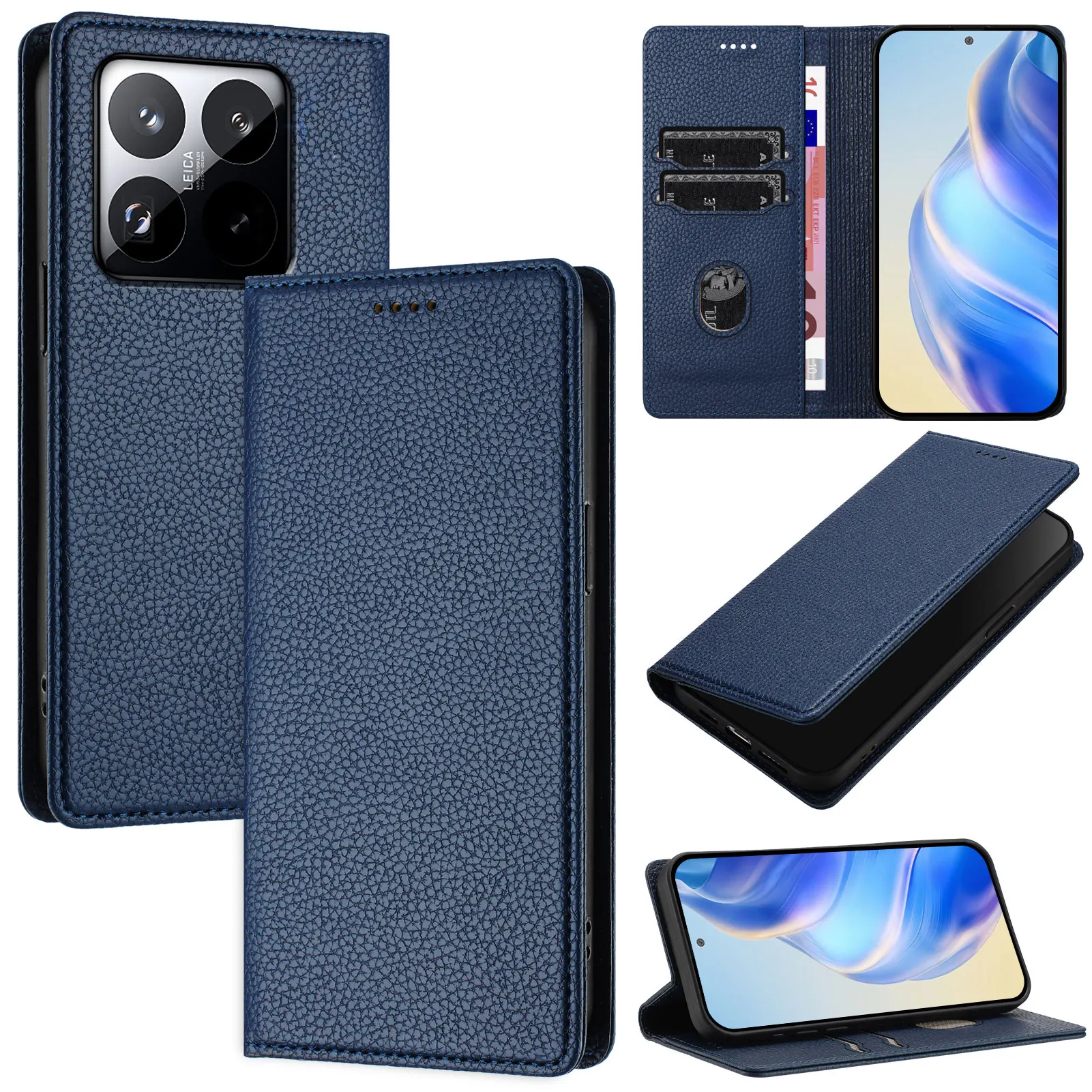 Luxurious RFID Blocking Leather Phone Case with Magnetic Wallet and Card Slots