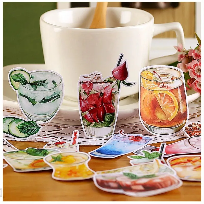 20 stücke kreative niedliche selbst gemachte Eis getränks erie Scrap booking Aufkleber/dekorativer Aufkleber/DIY Handwerk Fotoalben/Kofferraum aufkleber