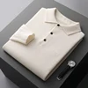 100% Pure Wool Jacket Men's POLO Collar Pullover 2022 Spring and Autumn New Knitted Top Casual Loose Large Size Men's Shirts 3