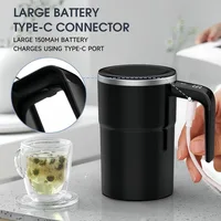 380ML Mini Electric Coffee Self Mixing Mug IP67 Waterproof Food Safe Coffee Mug USB Rechargeable Automatic Magnetic Cup For Tea 5