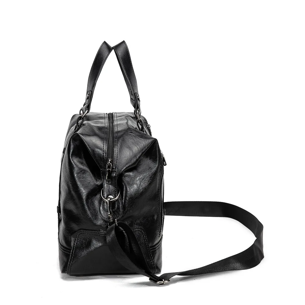 2023 Men's PU Leather  Travel Handbag Soft Leather Texture Shoulder Bag Sports TrainingLarge Capacity Handheld Crossbody Bag New