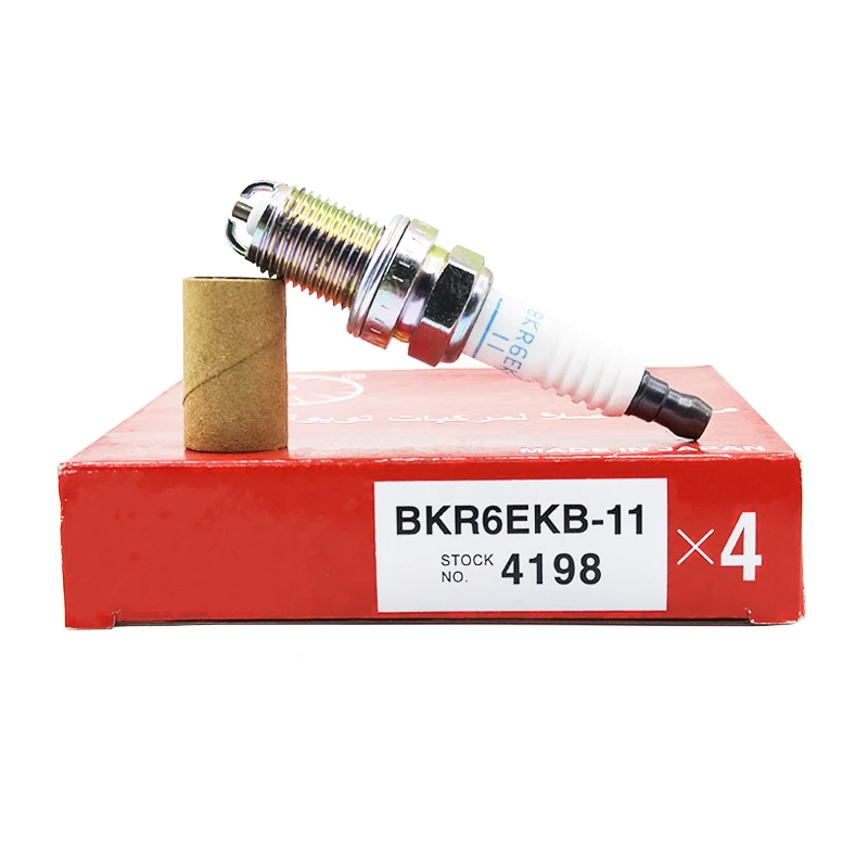 

4pcs/lot BKR6EKB-11 4198 Iridium Spark Plug For Toyota Nissan Honda Peugeot Opel Ford BKR6EKB11-4198 Car Accessories