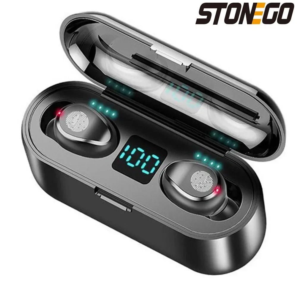 Wireless Earphones wireless earbuds wireless bluetooth earphones wireless bluetooth headphones Wireless Bluetooth Earbuds TWS Sports Waterproof Earphones HiFi Noise-Cancelling Deep Bass Dual Ear With Charging Case