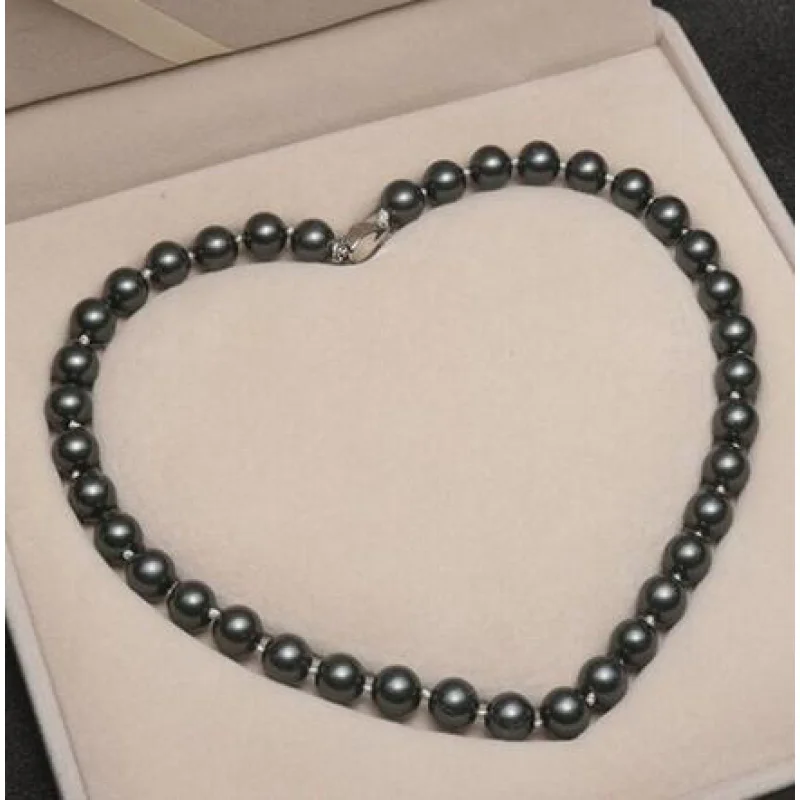 A  Natural Shell Pearl Necklace 8mm White Pink Color Sea Shell DIY Hand Made Fashion Jewelry