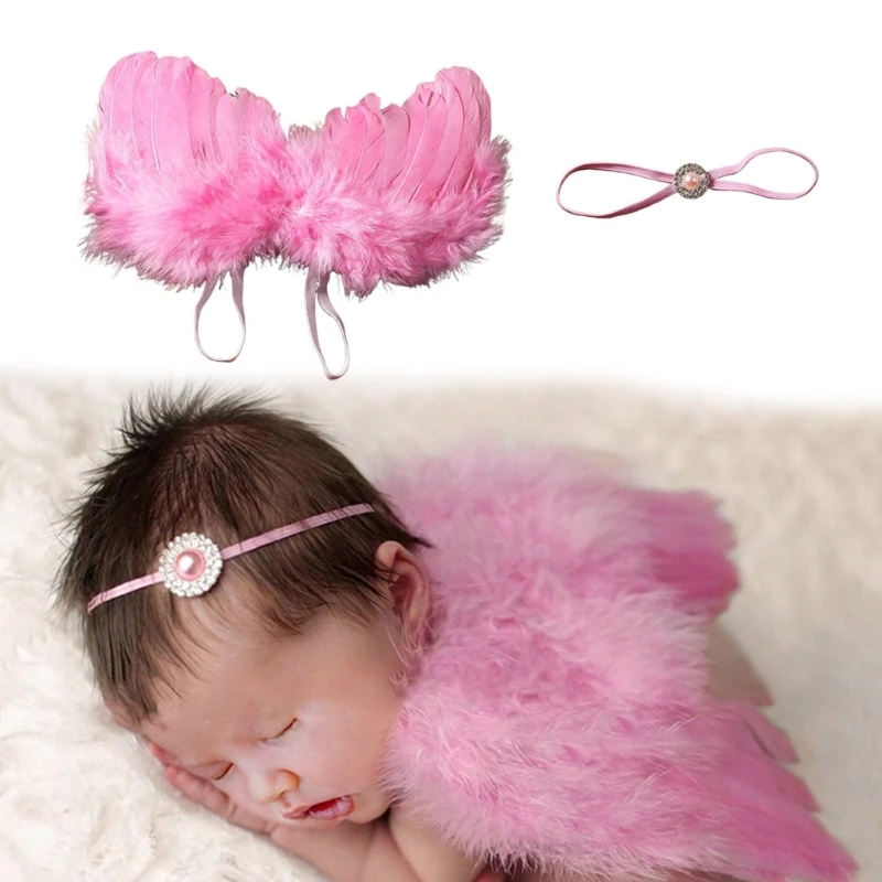 

Handmade Heavenly Wing with Headband Set for Newborn Baby Portraits