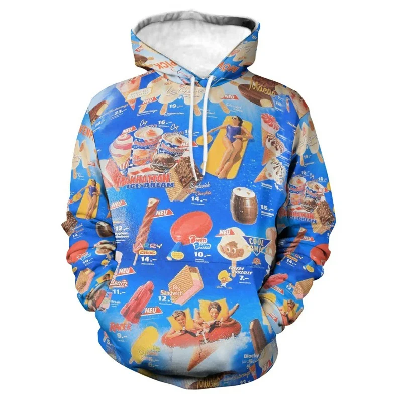 thumbnail image 1 of Sudadera con capucha con estampado de helado para hombre, sudaderas con capucha con estampado 3D de helado, mangas largas, sudaderas casuales de otoño, sudaderas con capucha, suéteres sueltos, 1 of 5
