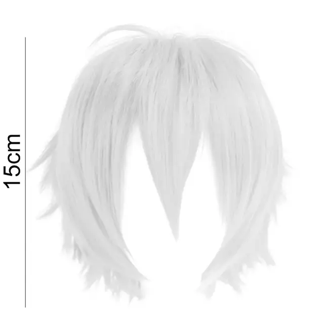 Synthetic Wig Cosplay Wig Men's Cosplay Wigs Anime Wig Set Cosplay Upturned Short Hair Women Party Hairpiece 6