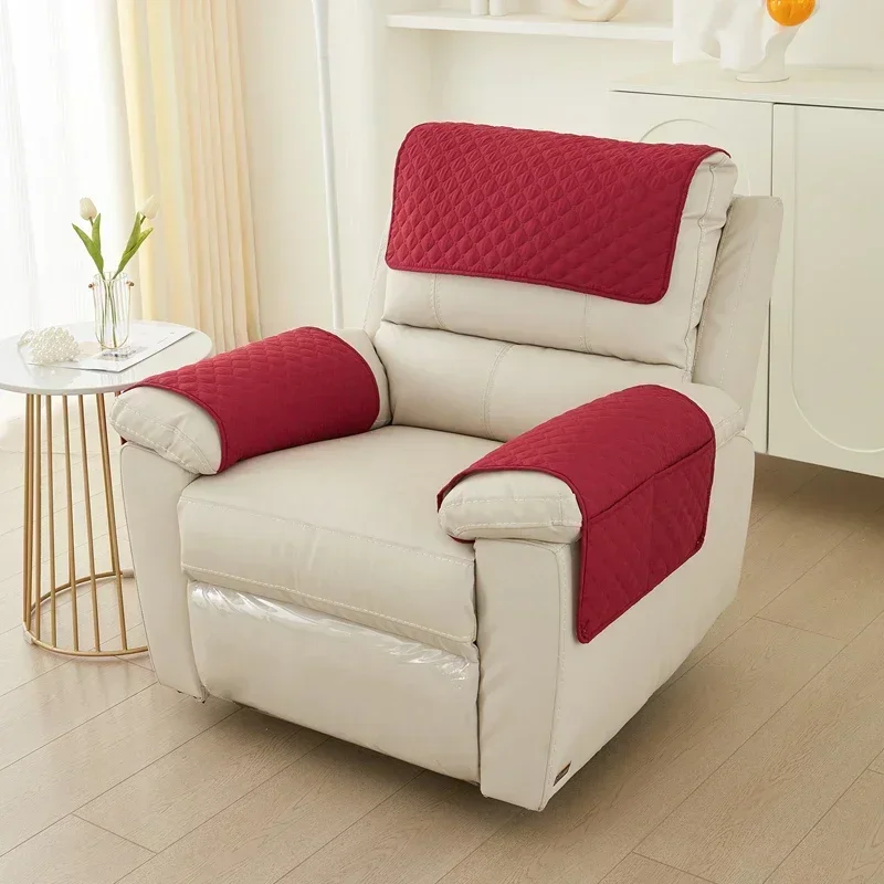 3/4/5Pcs Sofa Headrest Cover Armrest Pad Reclining Chair Sofa Armrest Towel Headrest Cushion with Organizer Pockets Home Decor 2